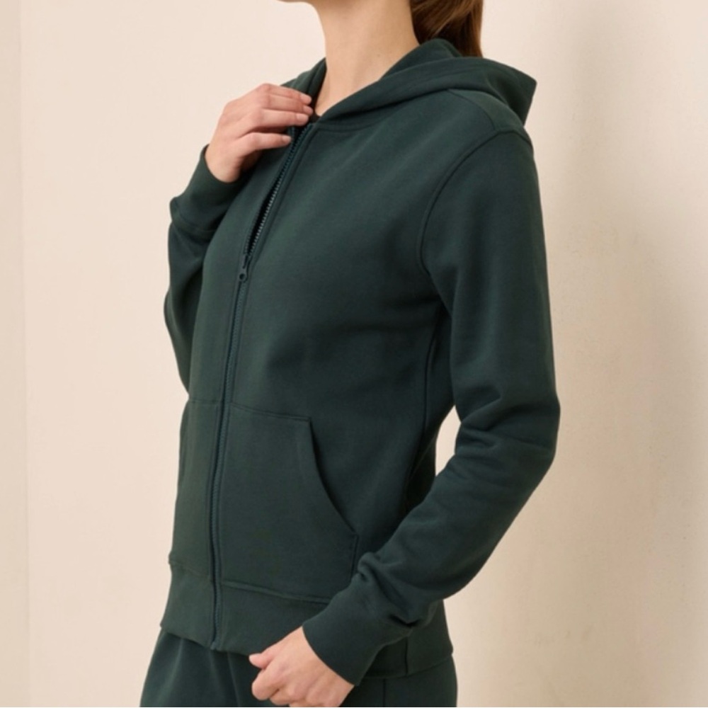 PACT Woman’s Organic Fleece Zip Hoodie Blue S/M (read description)